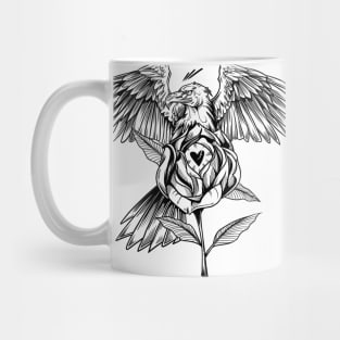 Eagle & Rose Blackwork Mug